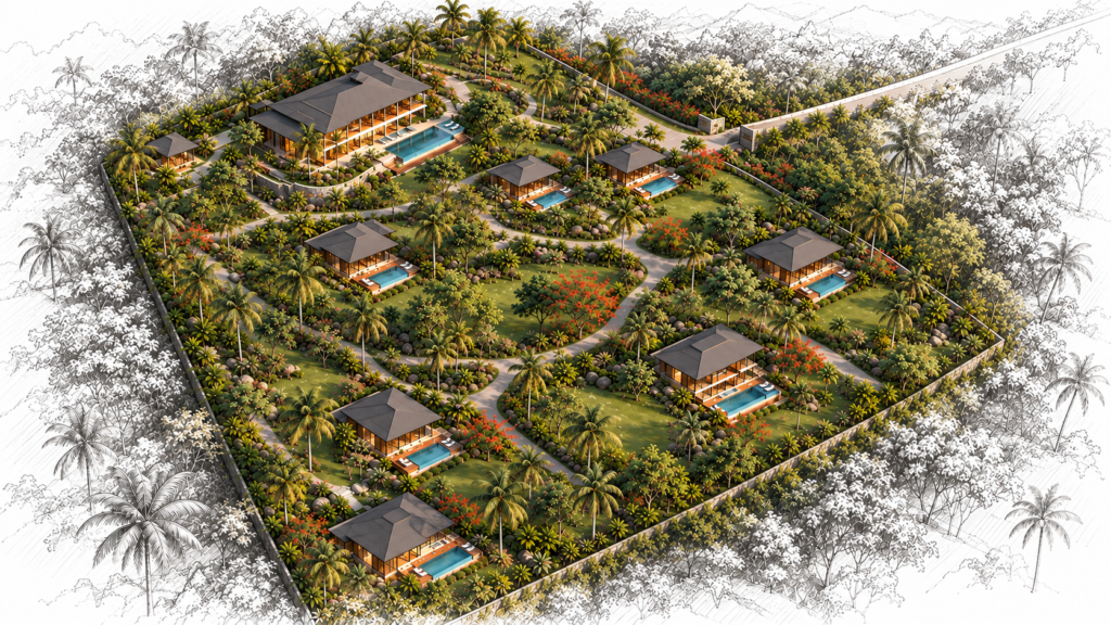 Tropical Hillside Villa Resort Masterplan
